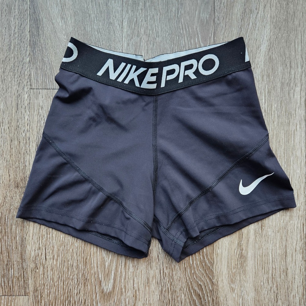 Nike Pro Womens Dri-FIT Shorts Black XS 3 Inch Inseam
